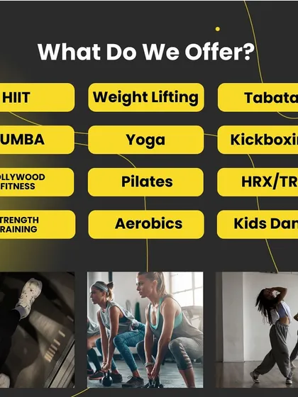 What do we offer? Here's a look at our diverse menu of fitness classes, including HIIT, Yoga, Kickboxing, Pilates, and much more.