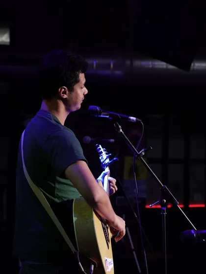 A side view from the stage at Antisocial. It's a legendary venue, and it was an honor to perform my original music there.