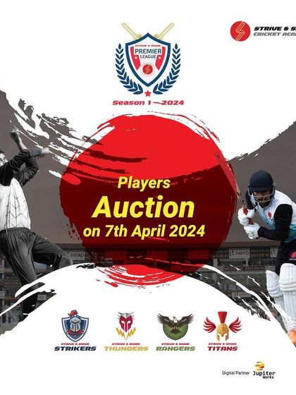 The official announcement for the inaugural season of the Strive & Shine Premier League 2024, with the player auction date.