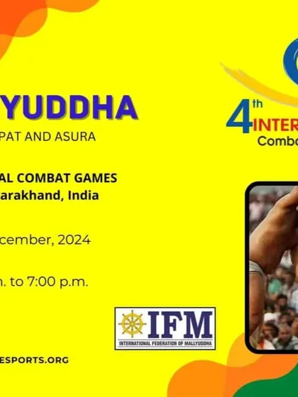 We celebrate and promote the rich diversity of combat sports, including ancient Indian martial arts. This is an invitation to the International Combat Games, featuring Mallyuddha, a traditional form of wrestling, alongside modern disciplines in Dehradun.