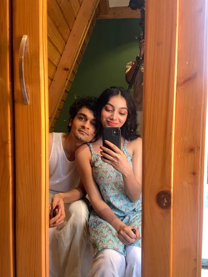 A mirror selfie with my co-star from 'Phir Kabhi'. The chemistry you see on screen often starts with a great friendship off-screen.
