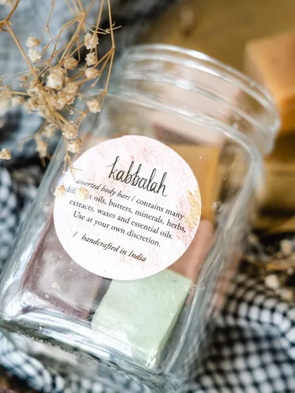 A perfect sampler gift. My assorted body bars come in a reusable glass jar, offering a variety of my best-selling handmade soaps. Each cube is a little piece of natural goodness.