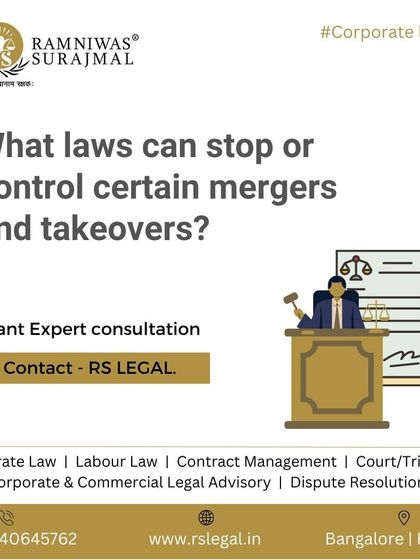 Several laws, including the Competition Act and SEBI's takeover code, can control or stop certain mergers and takeovers. We provide expert consultation on navigating these complex regulations.