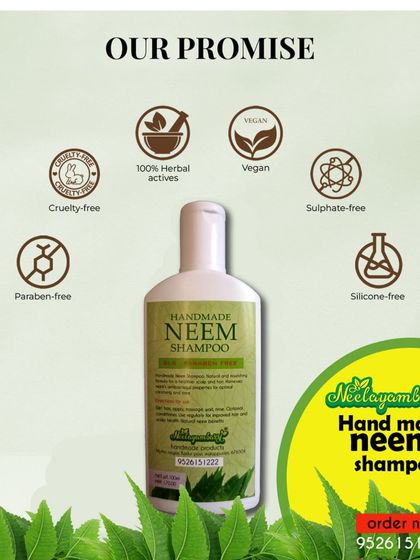 Our promise is to use only herbal actives. This handmade neem shampoo is vegan, cruelty-free, and contains no parabens, sulphates, or silicones.