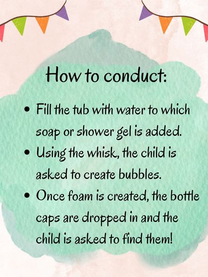 These infographics show the variations, materials, and instructions for the "Bubble Soup" activity, a fun way to develop pincer grip and problem-solving skills.