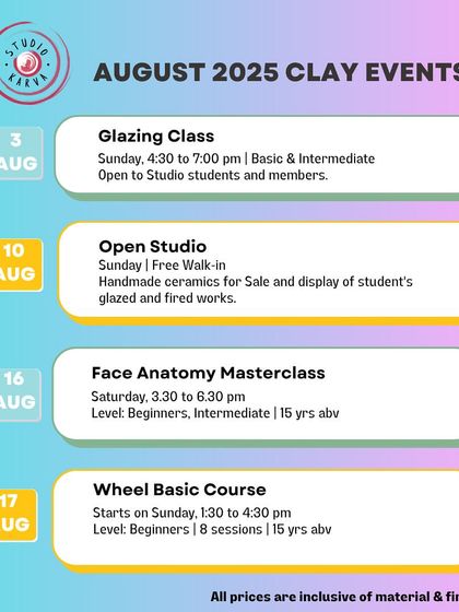 Our monthly schedule always includes dedicated glazing classes for our basic and intermediate students. It's an essential step in completing your pottery.