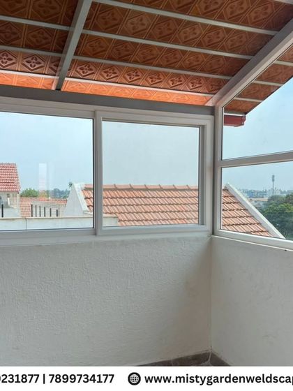 The corner view of a terrace enclosure, showing how our UPVC window installations are custom-fit to the structure for a seamless and weather-tight finish.