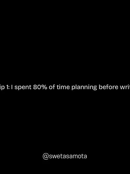 Tip 1 for writing a book in 7 days without burnout: I spent 80% of my time planning before I wrote a single word. A solid outline is your roadmap.