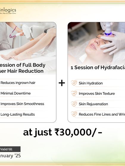 Our Republic Day offer combines 6 sessions of Full Body Laser Hair Reduction with 1 session of HydraFacial. Achieve smooth, hair-free skin and a hydrated glow with this special package.