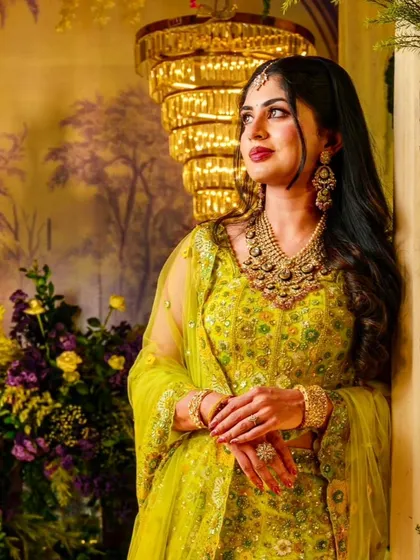 More images from engagement ceremonies and pre wedding shoots. This collection showcases a wide range of styles and color palettes, from playful and romantic to bold and regal, all custom designed for the couple's celebration.