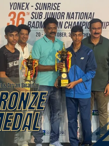 Our junior players making their mark nationally. The Birajdar brothers, Arjun and Aryan, with their bronze medals at the 36th Sub Junior Nationals in Chennai, proving our pipeline of talent is strong.
