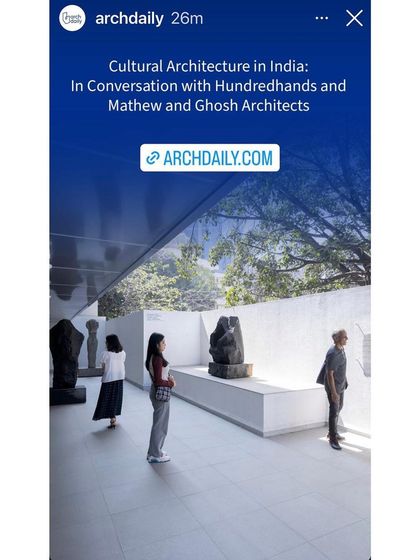 A screenshot of an ArchDaily.com article featuring a conversation with us about cultural architecture in India.