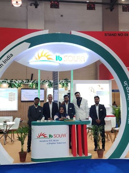 Our full team at the IB Solar stall on Day 1 of the Bharat Solar Expo. We were thrilled by the energy and enthusiasm for renewable energy solutions and proud to be a leading manufacturer in India.