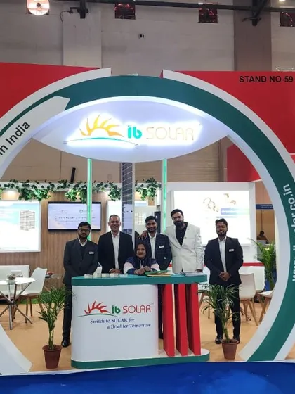 Our team ready to welcome visitors on Day 1 of the Bharat Solar Expo 2025. The event was a fantastic platform to showcase our advanced solar panels and connect with leaders in the renewable energy space.