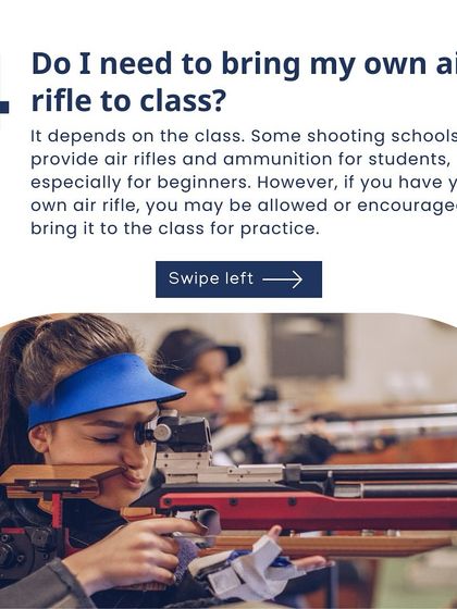 While beginners are provided with air rifles, students in advanced classes are encouraged to bring their own equipment to practice and become more familiar with their personal gear.