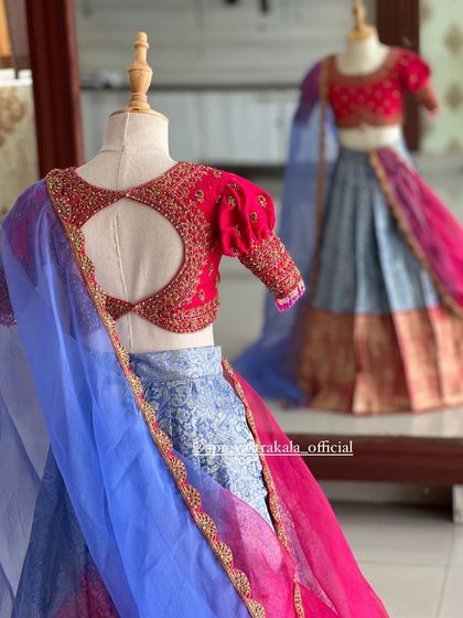 Another view of the kids' blouse with the back cutout.