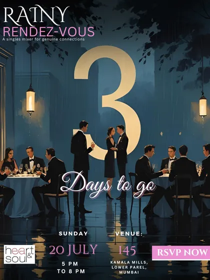 Three days to go! Announcing our events in advance helps build excitement and gives guests a glimpse of the fun, curated evening that awaits them.