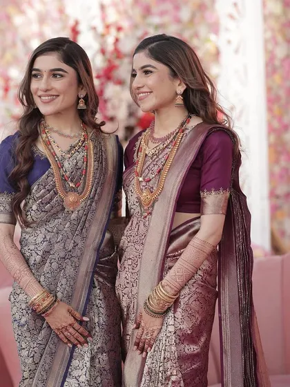 Mirror reflection of beauty and style. I had the pleasure of doing the makeup and hair for these twin sisters for their South Indian reception.