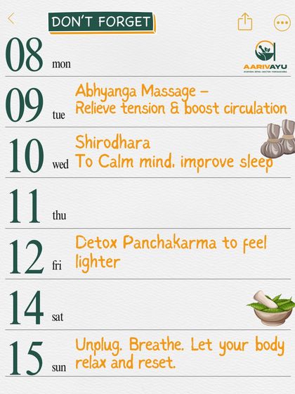 Don't forget to schedule time for yourself amidst your busy week. This is a reminder to take a pause, breathe, and let our therapies bring you back to a state of balance and calm.