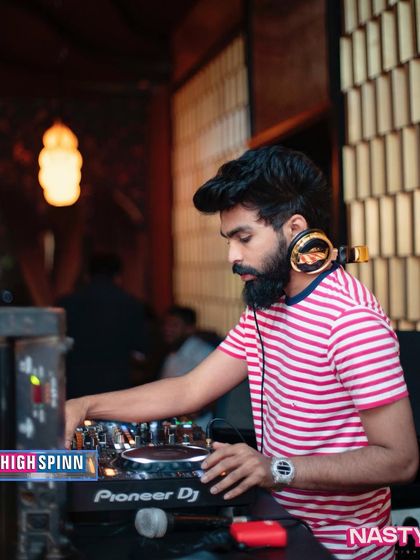 Another shot of me at the decks at Badmaash Lounge, ready for a Nasty Wednesday.