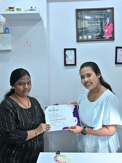 A proud moment for this student from my second batch as she receives her certificate for the Soft Gel Extension Master Class. Congratulations.