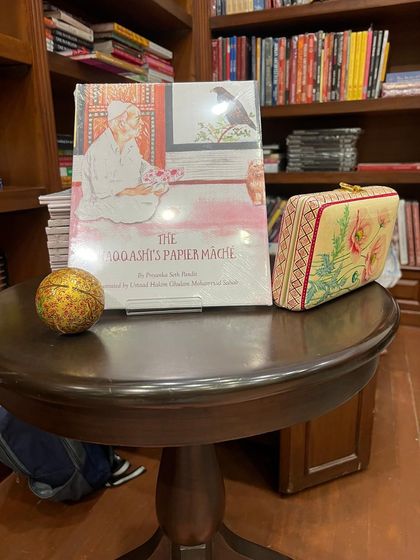 A quiet moment with "The Naqqashi’s Papier Mache" after a wonderful book reading session. It's always a joy to see my stories find a home in libraries and in the hands of curious children.