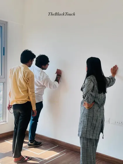 Teamwork makes the dream work. Our designers collaborating on-site to solve problems and ensure the project moves forward smoothly.