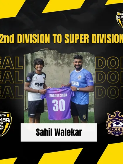 Deal done. Our player Sahil Walekar making the leap from the 2nd Division to the Super Division with Soccer Saga, a testament to our development pathway.