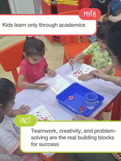 We challenge the myth that kids only learn through academics. The fact is, skills like teamwork, creativity, and problem-solving are the real building blocks for success, and these are best learned through play.