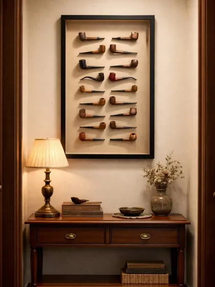 This frame holds more than just a collection of vintage pipes; it cradles a family's history spanning three generations. We approached this project with the reverence of a curator, designing a deep box frame with an acid-free mount to transform this deeply personal inheritance into a timeless piece of wall art that honors its legacy.