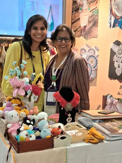 Meeting with visitors and potential partners at our Startup Mahakumbh stall. Every connection made is an opportunity to further our mission of empowering artisans.