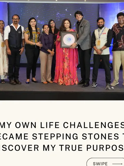 My own life challenges became the stepping stones to discovering my true purpose. This photo was taken at an event where I was recognized for my work, a moment that represents the culmination of my personal and professional journey.