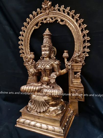 Another perspective of the Mahalakshmi with arch, highlighting the craftsmanship and the radiant presence of the goddess.