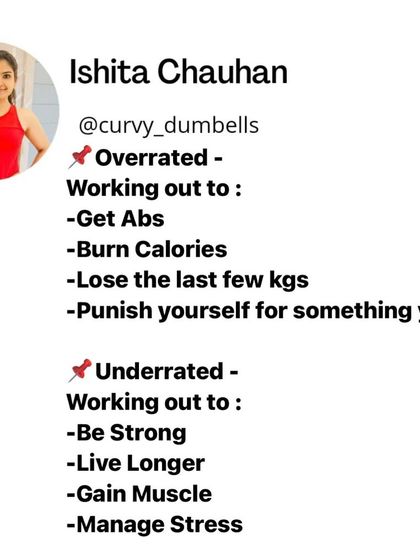 Change the way you look at working out. It's not about getting abs or burning calories. It's about being strong, living longer, gaining muscle, and managing stress.