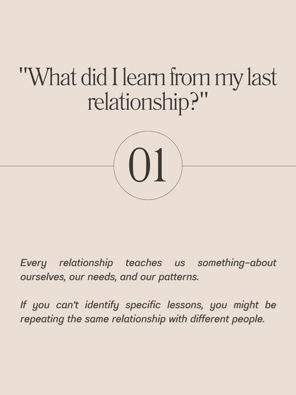 **Ask yourself these five questions before you start dating again.** What did I learn from my last relationship? Am I dating because I want to or because I feel I should? Have I processed my emotional baggage? What are my non-negotiables versus my preferences? Am I comfortable being authentic on dates? The answers will determine your readiness.