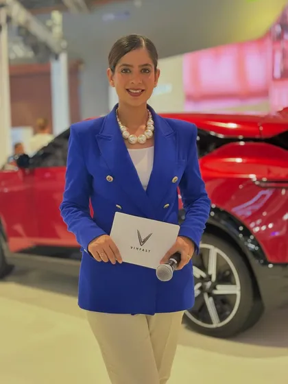 Ready to go live for VinFast at the Bharat Mobility expo. Representing a brand's debut in India is a huge responsibility, and I was proud to be their voice.