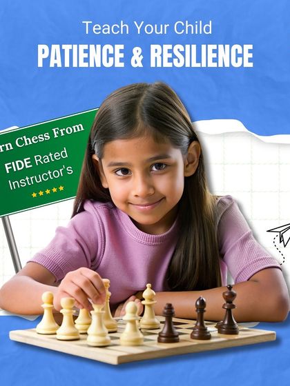 We teach more than just moves; we teach patience and resilience. This graphic highlights that our students learn from FIDE Rated Instructors, ensuring the highest quality of coaching.