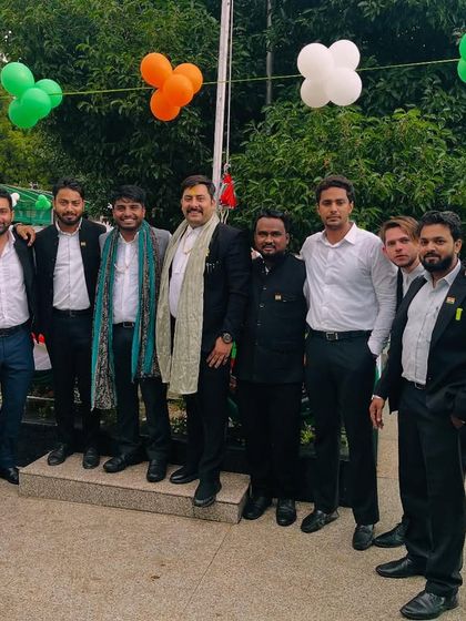 Celebrating Independence Day with my colleagues at the court complex.