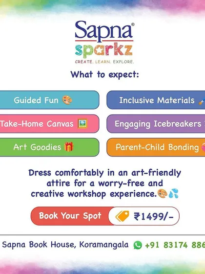 What to expect at our 'Palette Harmony' workshop for ages 3+. We provide guided fun, all materials, a take-home canvas, and a great parent-child bonding experience.