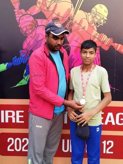 Md. Shanib receiving the performer of the match award.