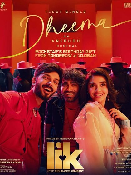 This is the poster for the song "Dheema" from the film *LIK*. I styled the cast in vibrant, coordinated outfits that match the romantic and energetic mood of the musical number.