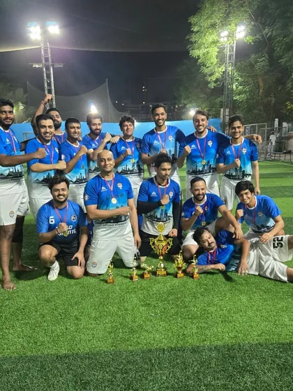 The champions of the Super Cup (1st Edition) celebrating their victory. This team photo captures the joy and camaraderie after a successful tournament.