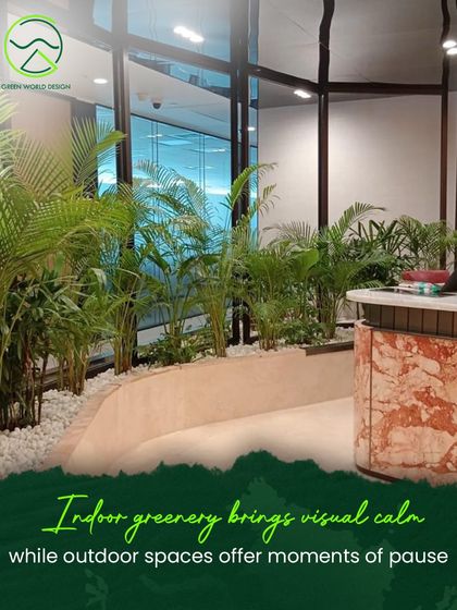 Indoor greenery at The Executive Centre brings visual calm to the workspace. The placement of Areca Palms along this curved reception desk softens the architectural lines and creates a welcoming atmosphere.
