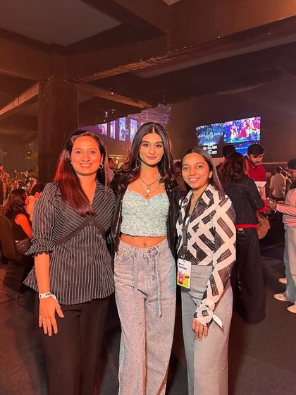 Another photo with Payal at the YTFF after-party. It's always great to see my clients enjoying their look long after the main event is over.