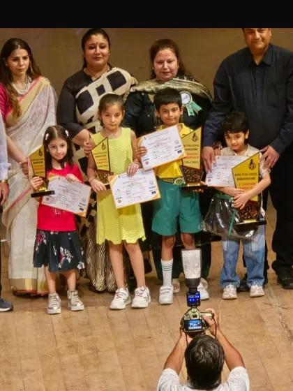 Nothing makes me prouder than seeing my students on the podium. This is our winning group from the Manav Sthali School tournament, proudly showing off their well-earned trophies and certificates. We build champions from a young age.