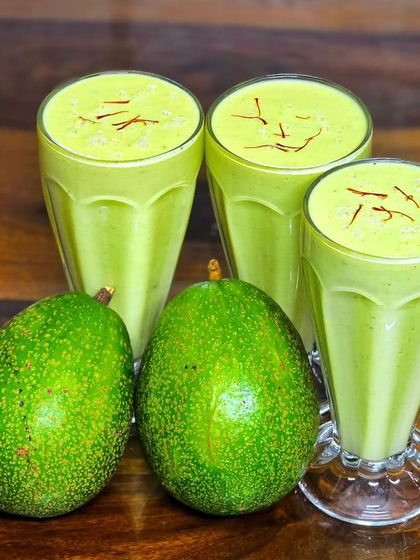 A healthy and delicious avocado shake. We make these often during avocado season as a quick and nutritious breakfast or snack.