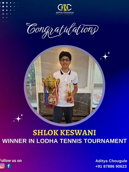 Congratulations to Shlok Keswani, winner of the Lodha Tennis Tournament. We are proud to see our students excelling in various competitions.