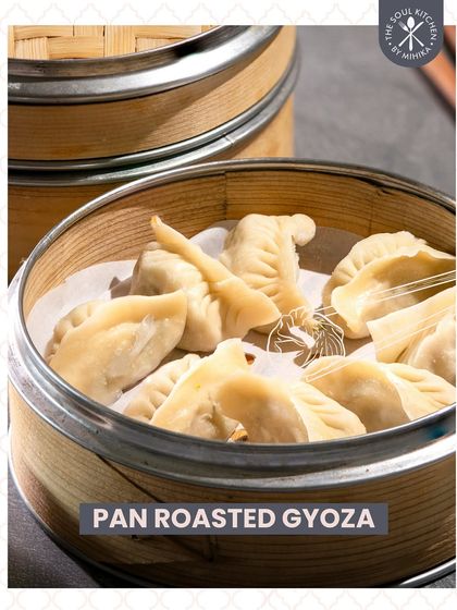 My Pan-Roasted Gyoza have a crispy bottom and a soft, steamed top for the perfect texture contrast.