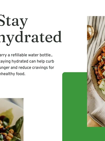 Staying hydrated is crucial, especially when traveling. I always recommend carrying a refillable water bottle. Staying hydrated can help curb hunger and reduce cravings for unhealthy airport food.