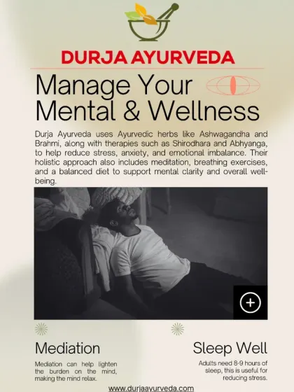 We help you manage your mental wellness with a holistic approach. This includes therapies like Shirodhara, meditation, breathing exercises, and a balanced diet to support mental clarity.